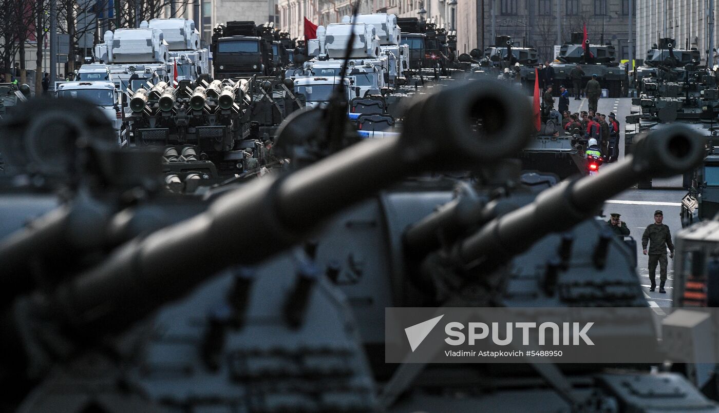 Night rehearsal of Victory Parade on Red Square