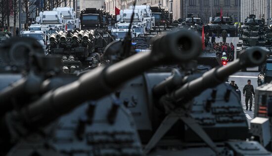 Night rehearsal of Victory Parade on Red Square