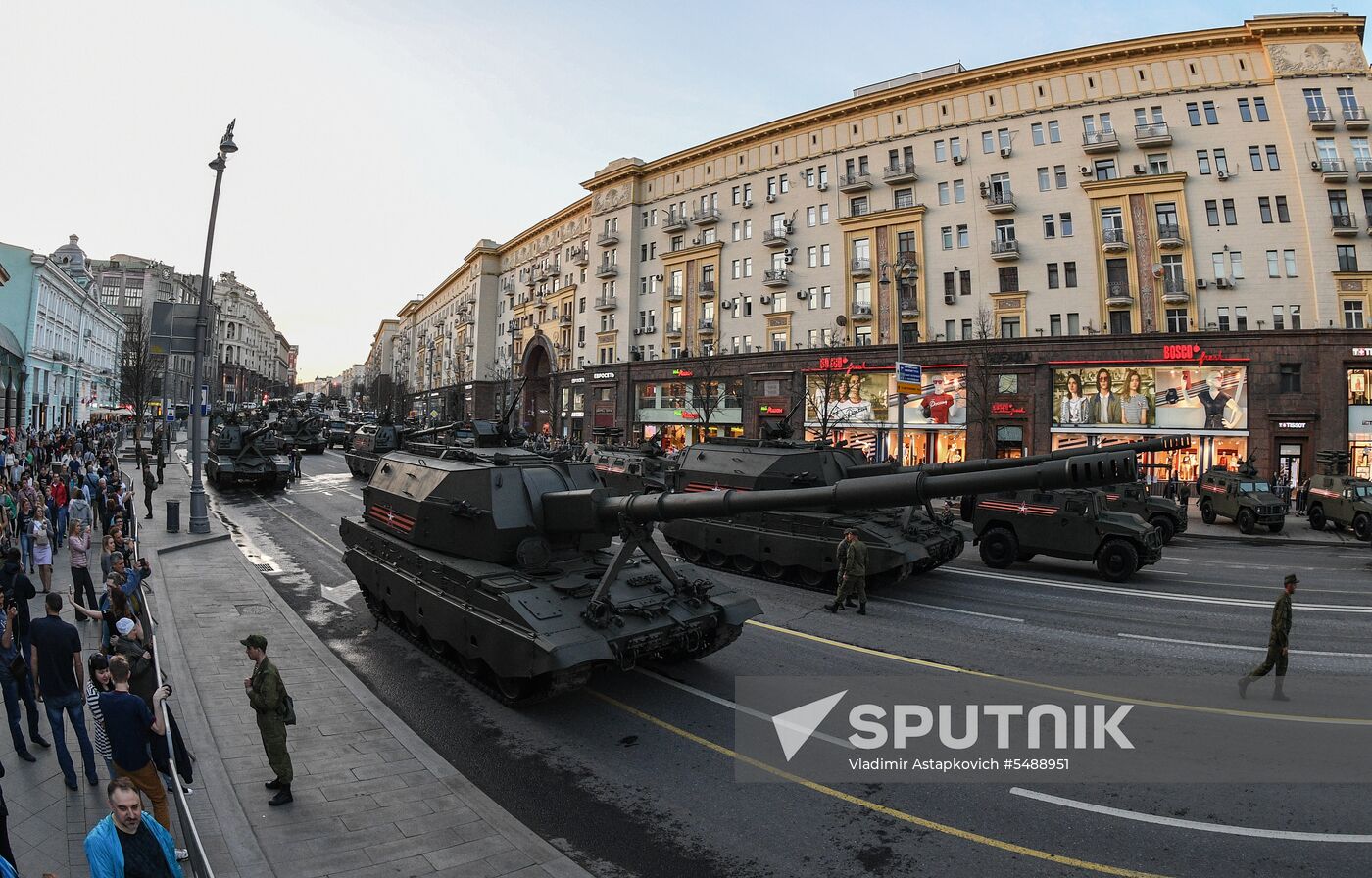 Night rehearsal of Victory Parade on Red Square