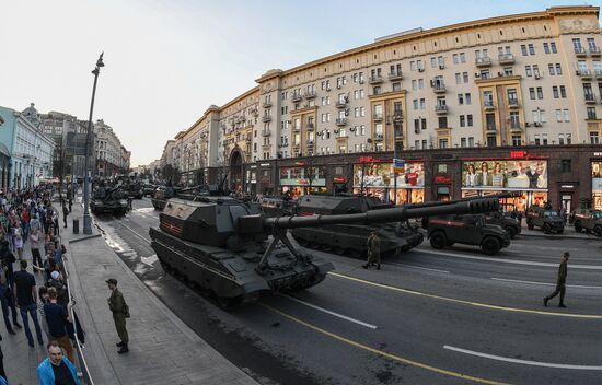 Night rehearsal of Victory Parade on Red Square