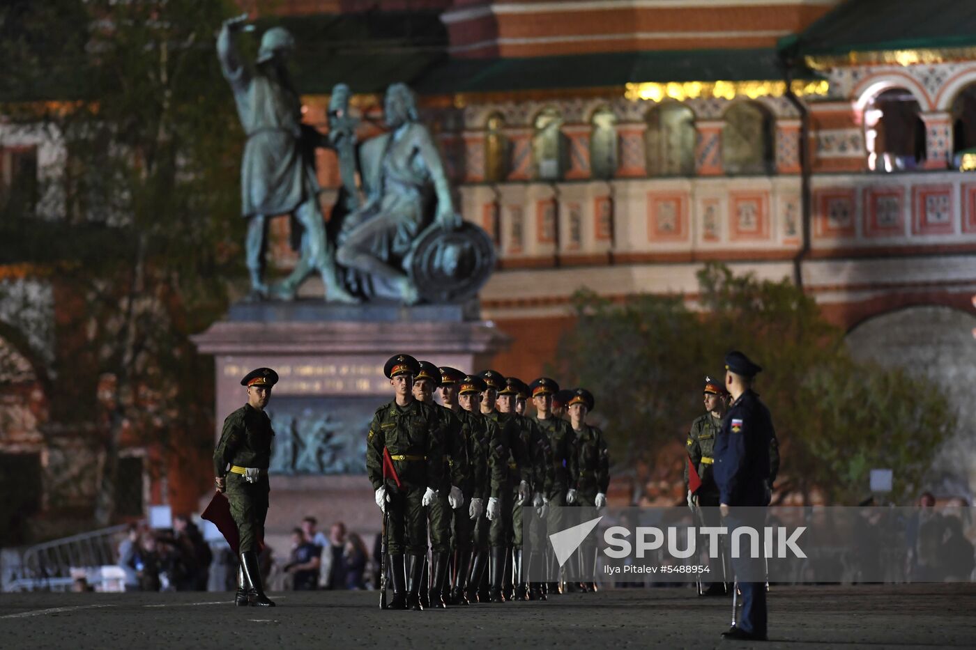 Night rehearsal of Victory Parade on Red Square