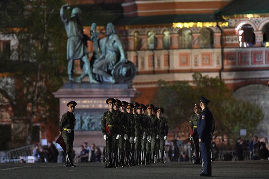 Night rehearsal of Victory Parade on Red Square