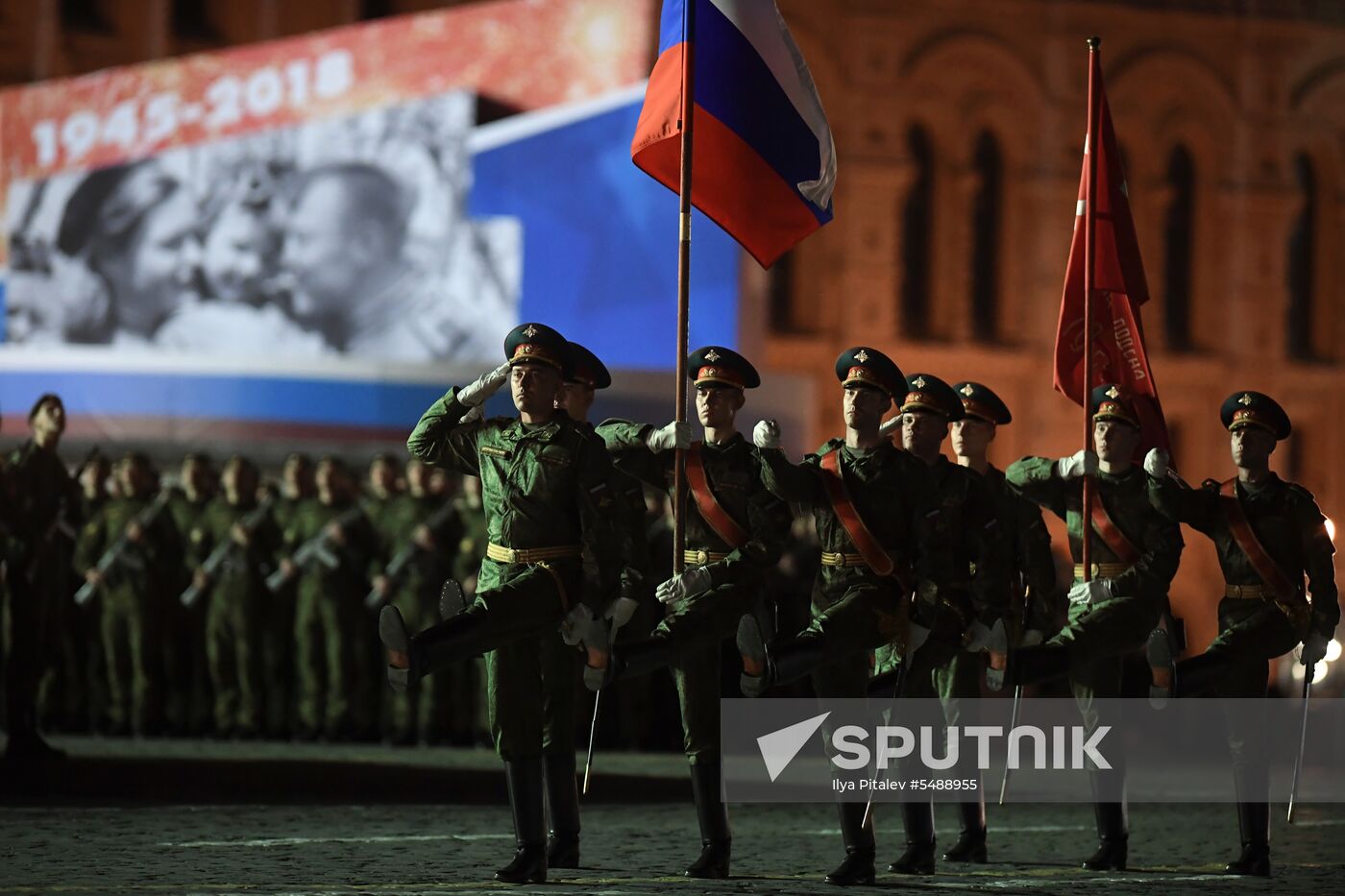 Night rehearsal of Victory Parade on Red Square