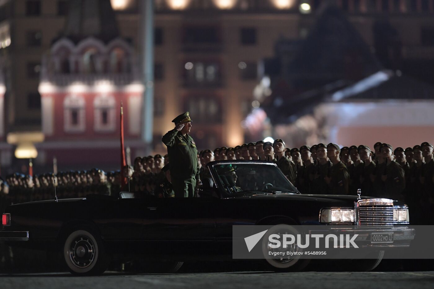 Night rehearsal of Victory Parade on Red Square