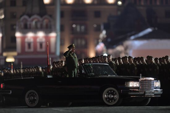 Night rehearsal of Victory Parade on Red Square
