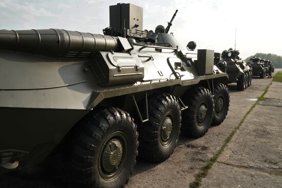 Preparation of military equipment for Victory Day Parade in Kaliningrad