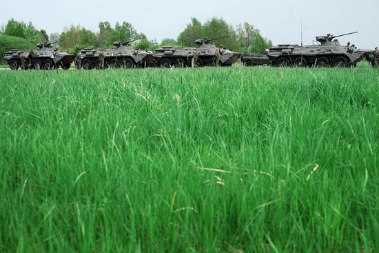 Preparation of military equipment for Victory Day Parade in Kaliningrad