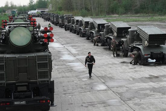 Preparation of military equipment for Victory Day Parade in Kaliningrad