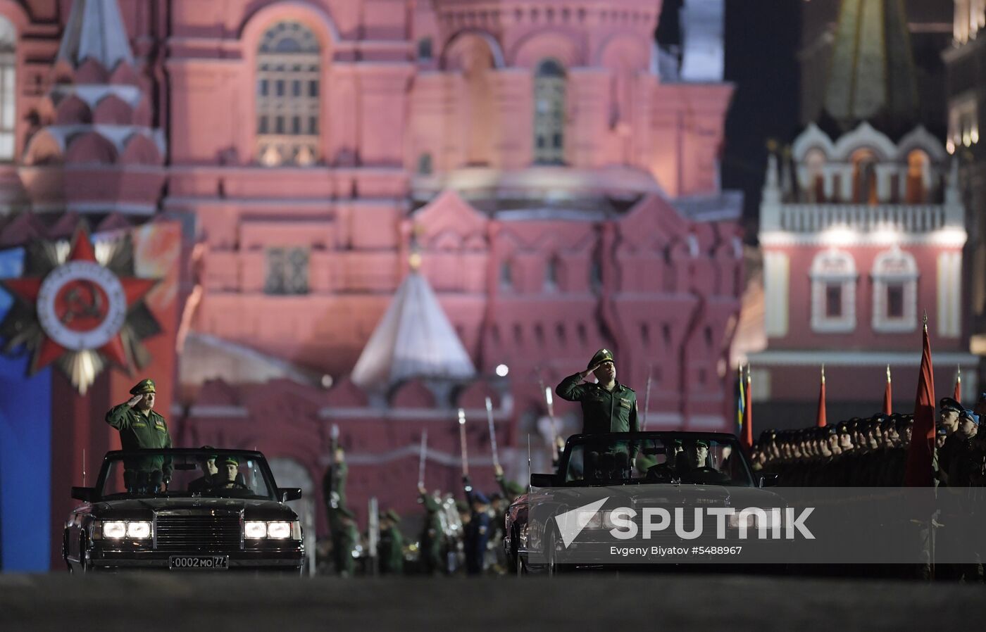 Night rehearsal of Victory Parade on Red Square