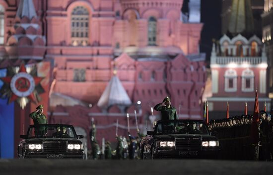 Night rehearsal of Victory Parade on Red Square