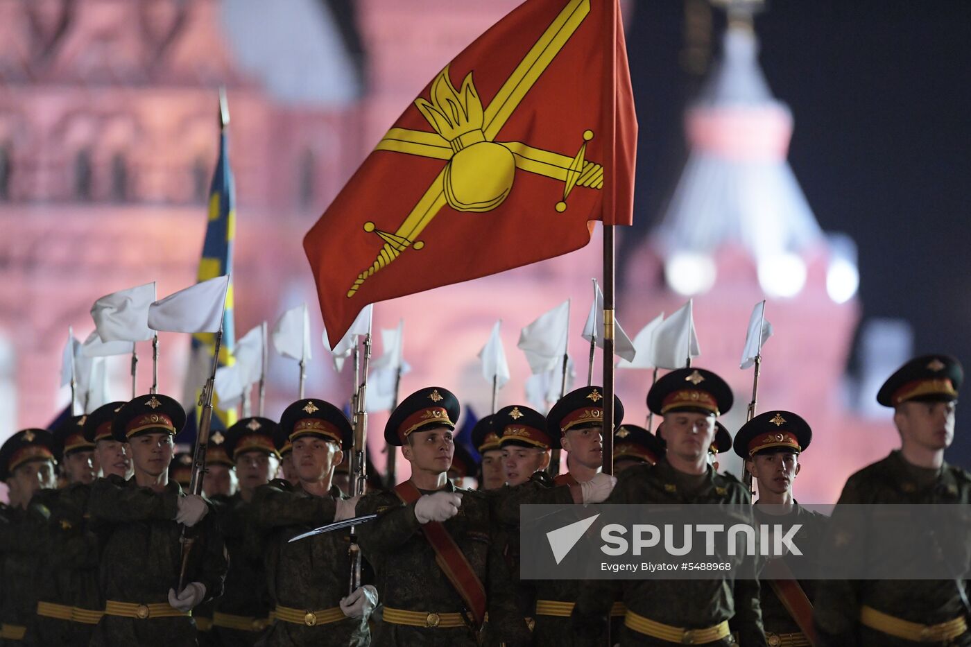 Night rehearsal of Victory Parade on Red Square