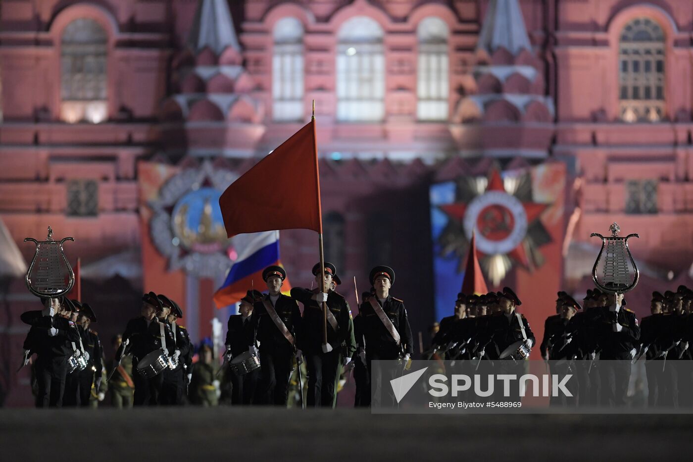 Night rehearsal of Victory Parade on Red Square