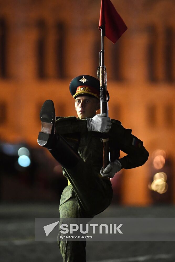 Night rehearsal of Victory Parade on Red Square