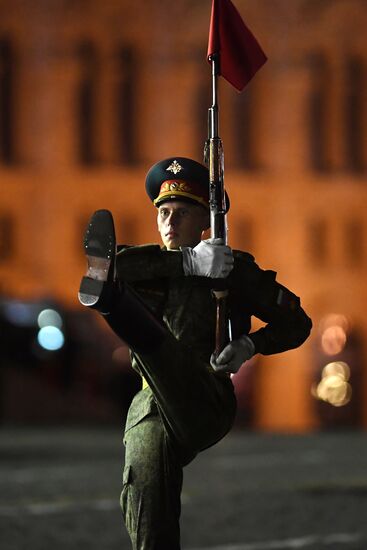 Night rehearsal of Victory Parade on Red Square