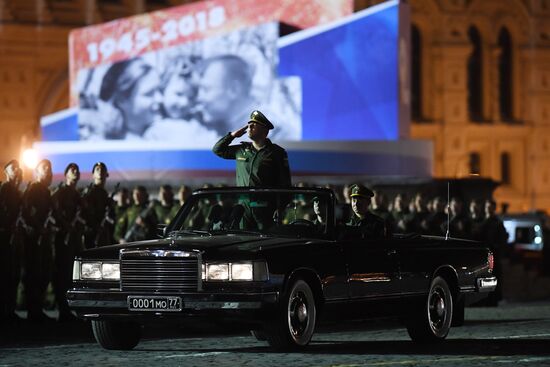 Night rehearsal of Victory Parade on Red Square