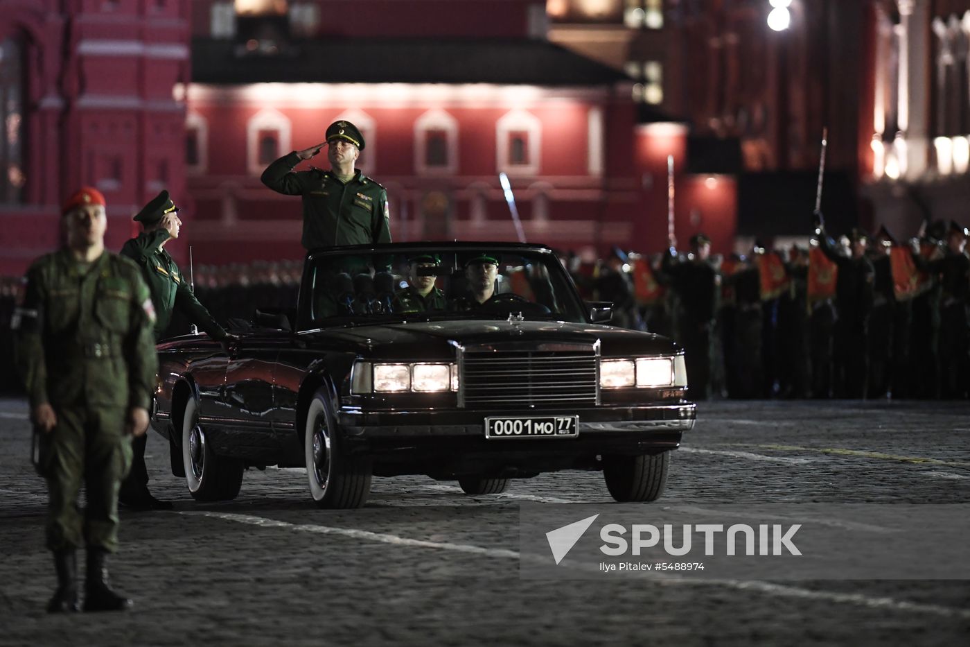 Night rehearsal of Victory Parade on Red Square