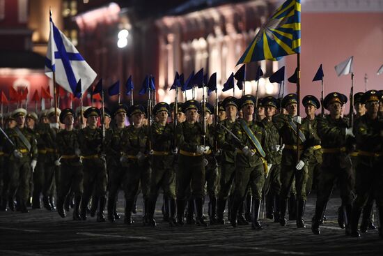 Night rehearsal of Victory Parade on Red Square