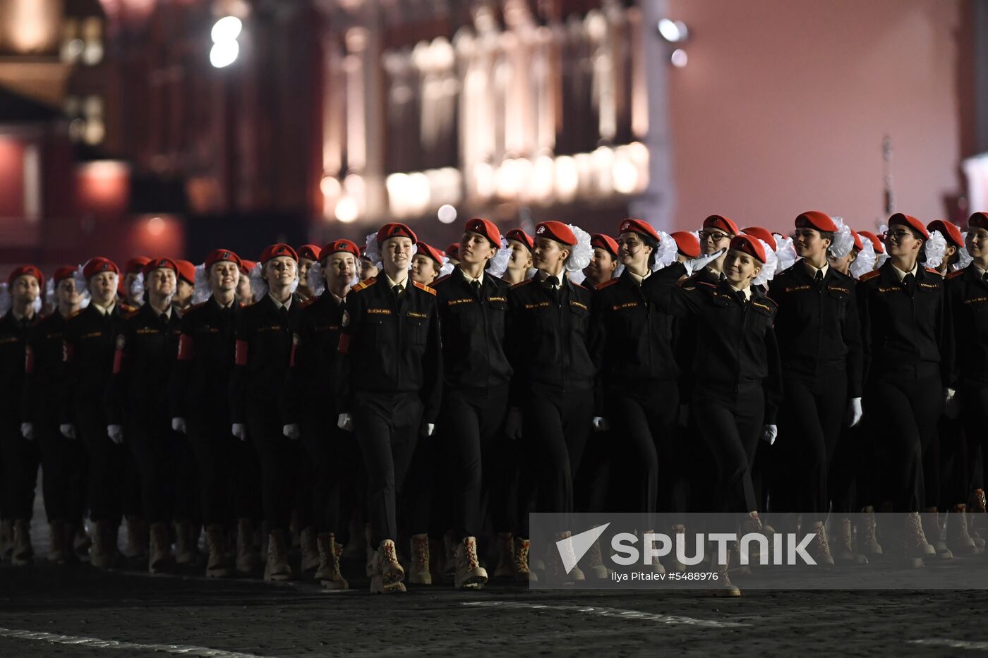 Night rehearsal of Victory Parade on Red Square