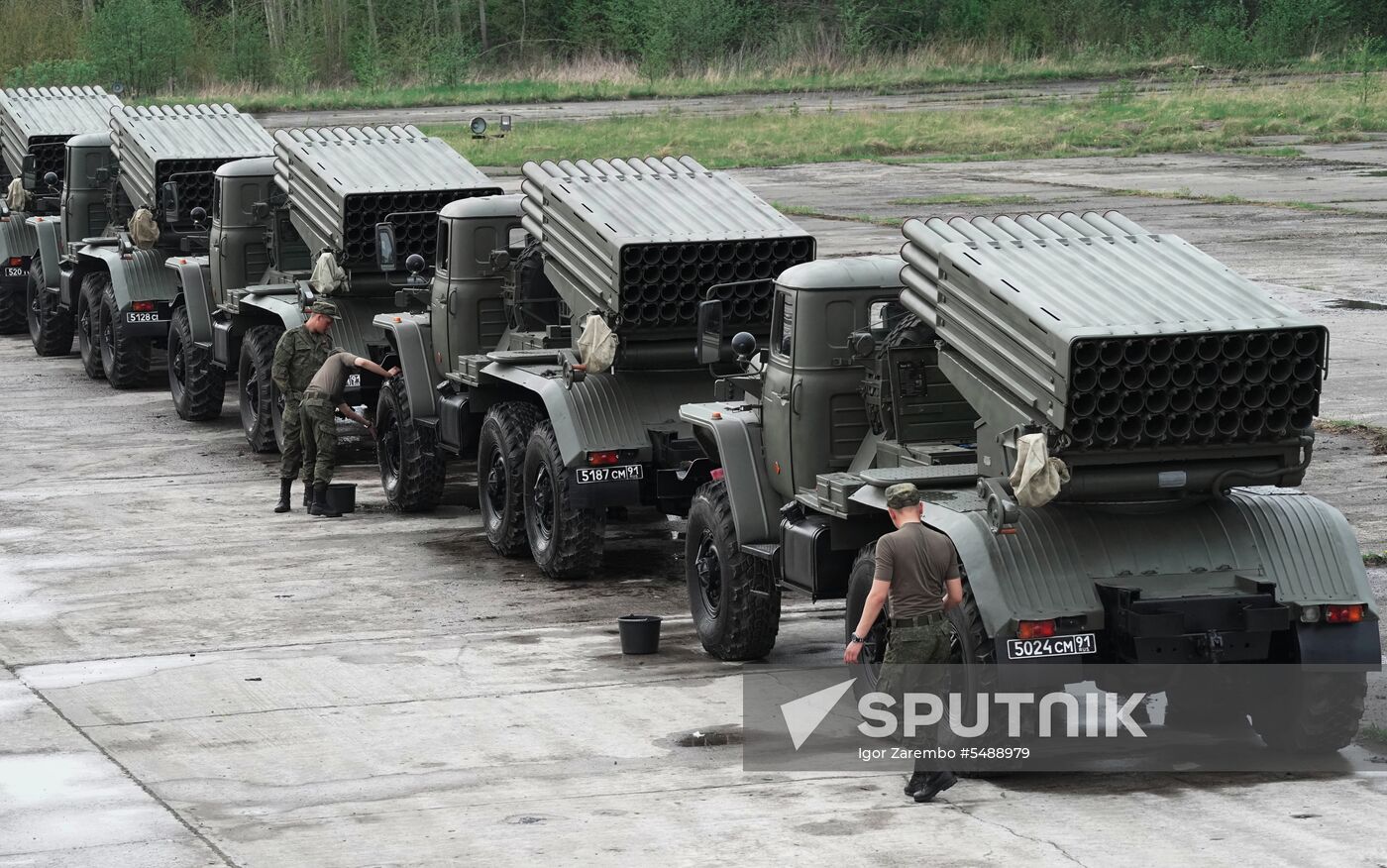 Preparation of military equipment for Victory Day Parade in Kaliningrad