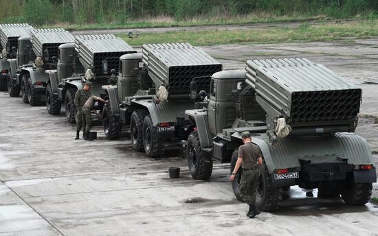 Preparation of military equipment for Victory Day Parade in Kaliningrad