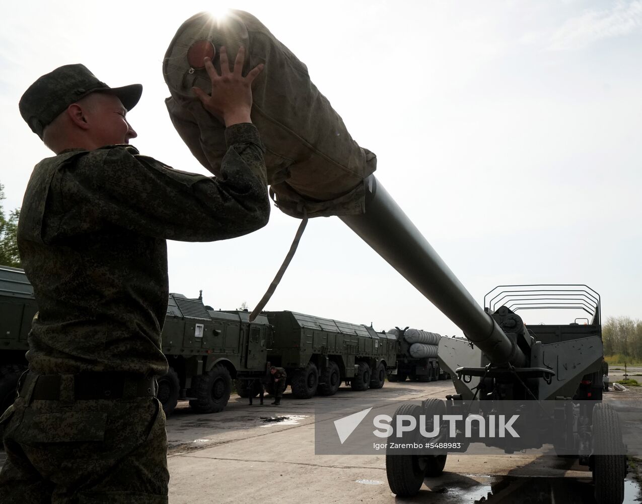 Preparation of military equipment for Victory Day Parade in Kaliningrad