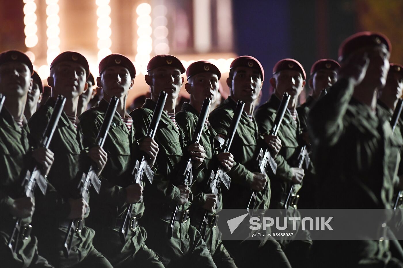 Night rehearsal of Victory Parade on Red Square