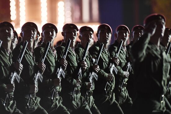 Night rehearsal of Victory Parade on Red Square