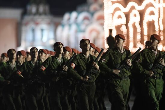 Night rehearsal of Victory Parade on Red Square