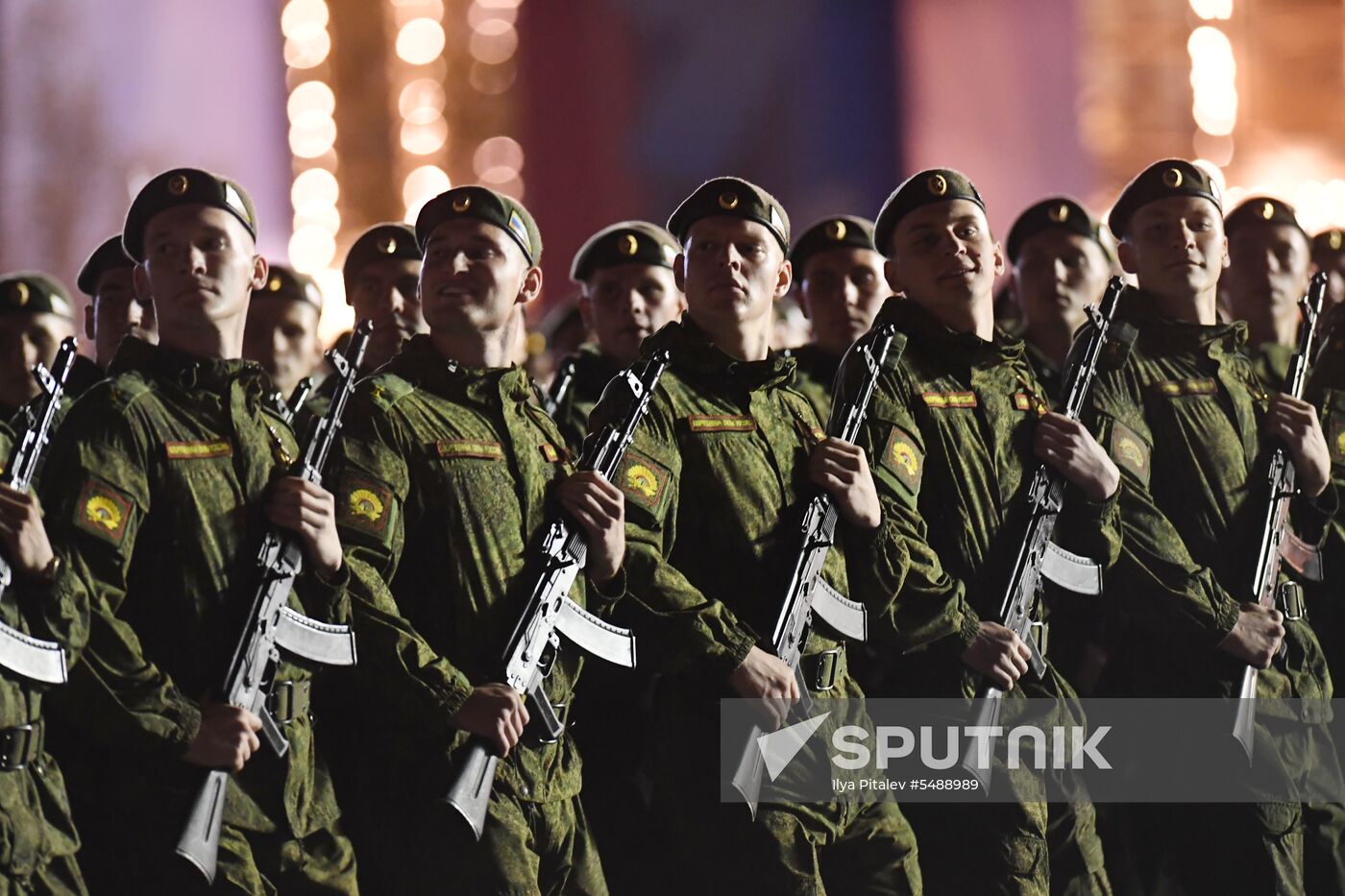 Night rehearsal of Victory Parade on Red Square