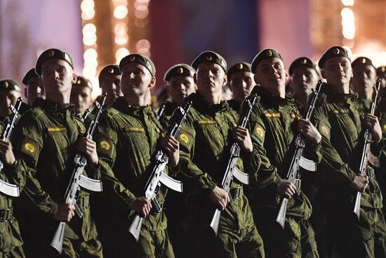 Night rehearsal of Victory Parade on Red Square
