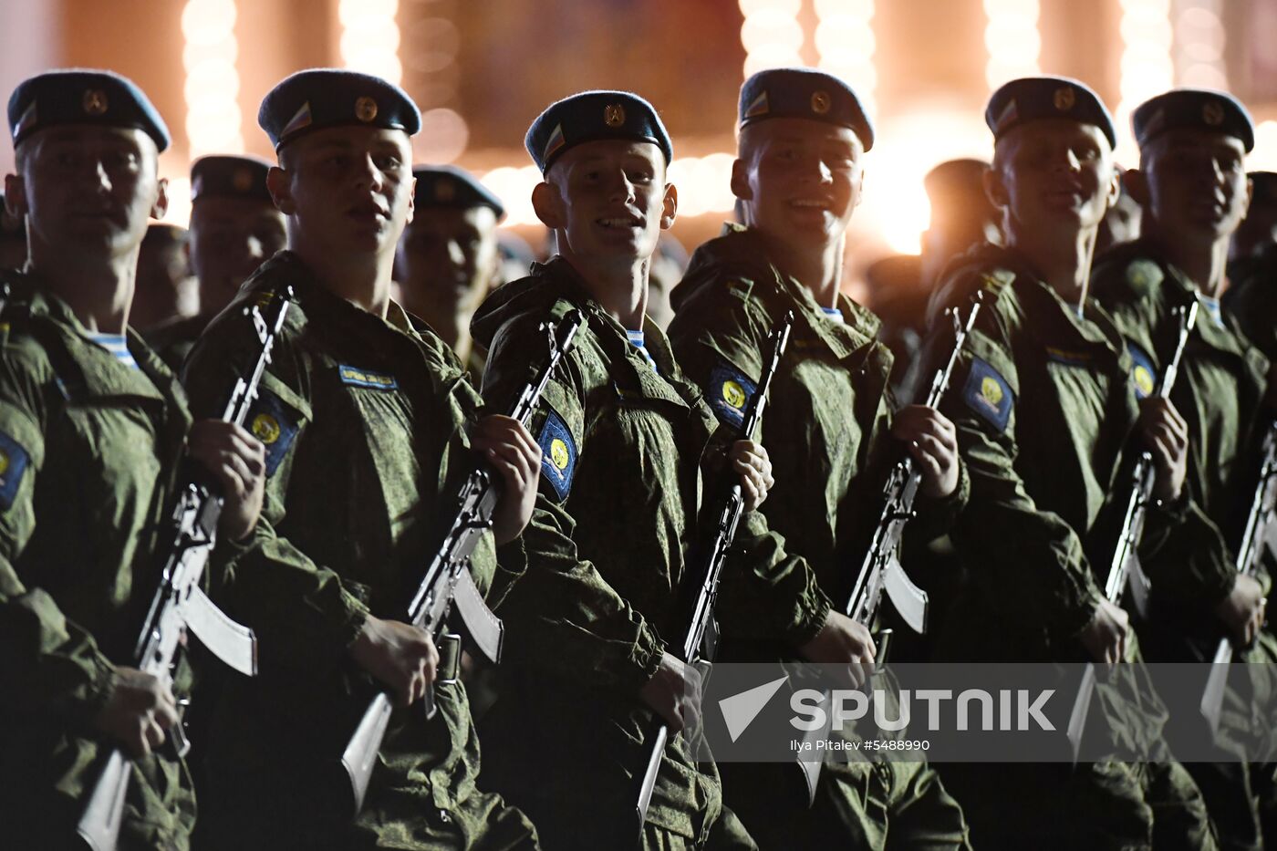 Night rehearsal of Victory Parade on Red Square