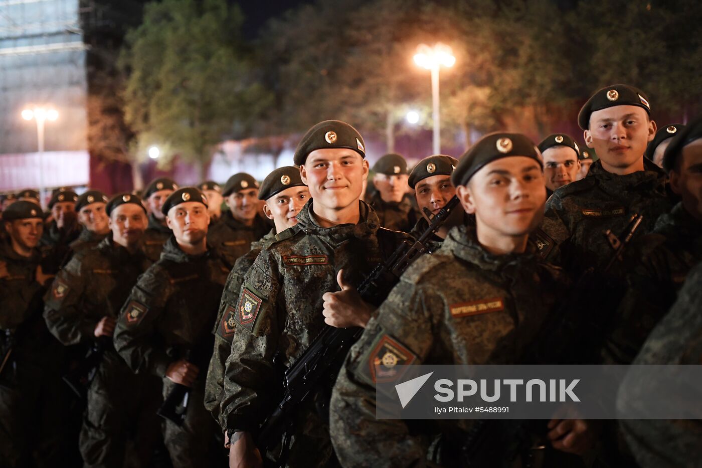 Night rehearsal of Victory Parade on Red Square