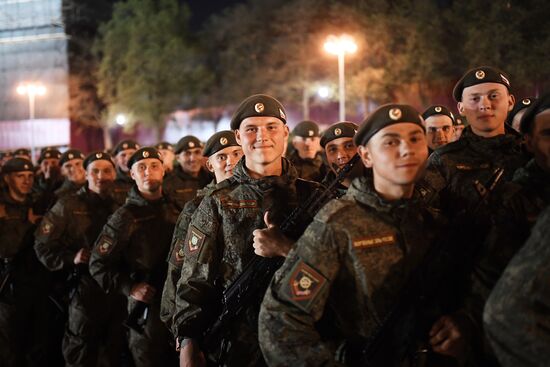 Night rehearsal of Victory Parade on Red Square