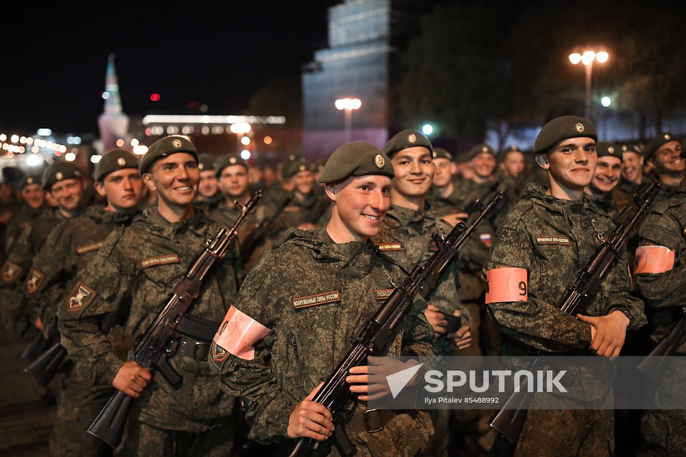 Night rehearsal of Victory Parade on Red Square