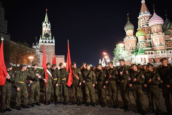 Night rehearsal of Victory Parade on Red Square