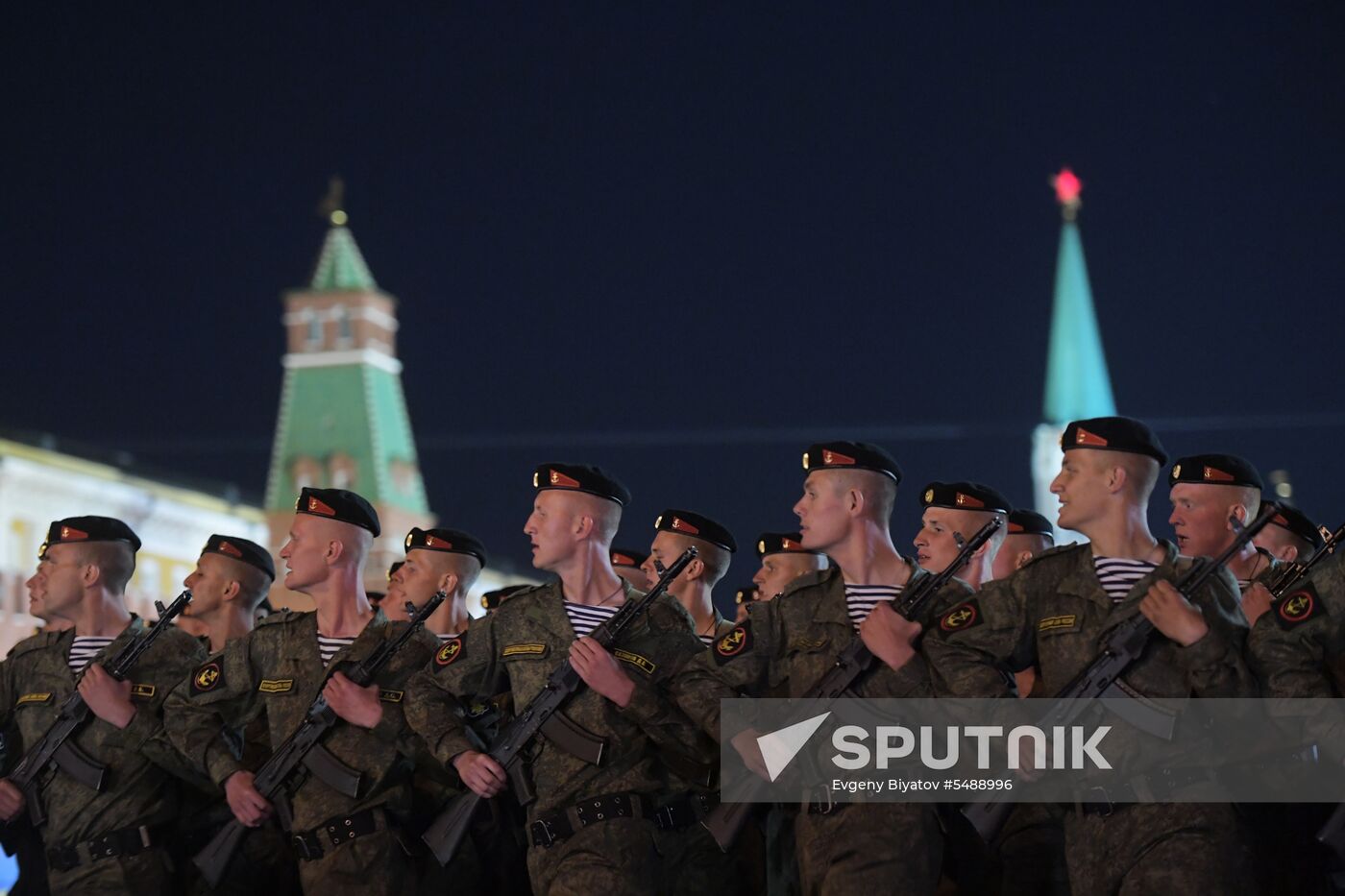 Night rehearsal of Victory Parade on Red Square