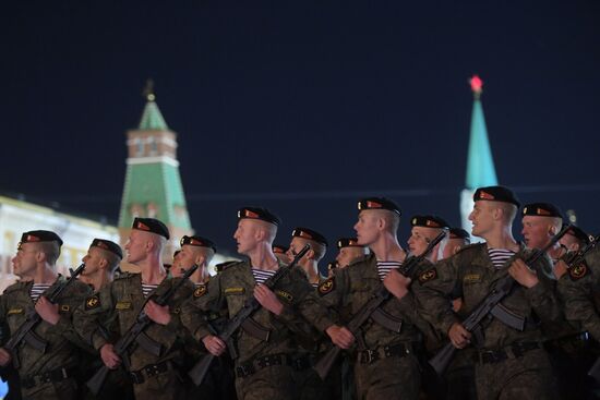 Night rehearsal of Victory Parade on Red Square