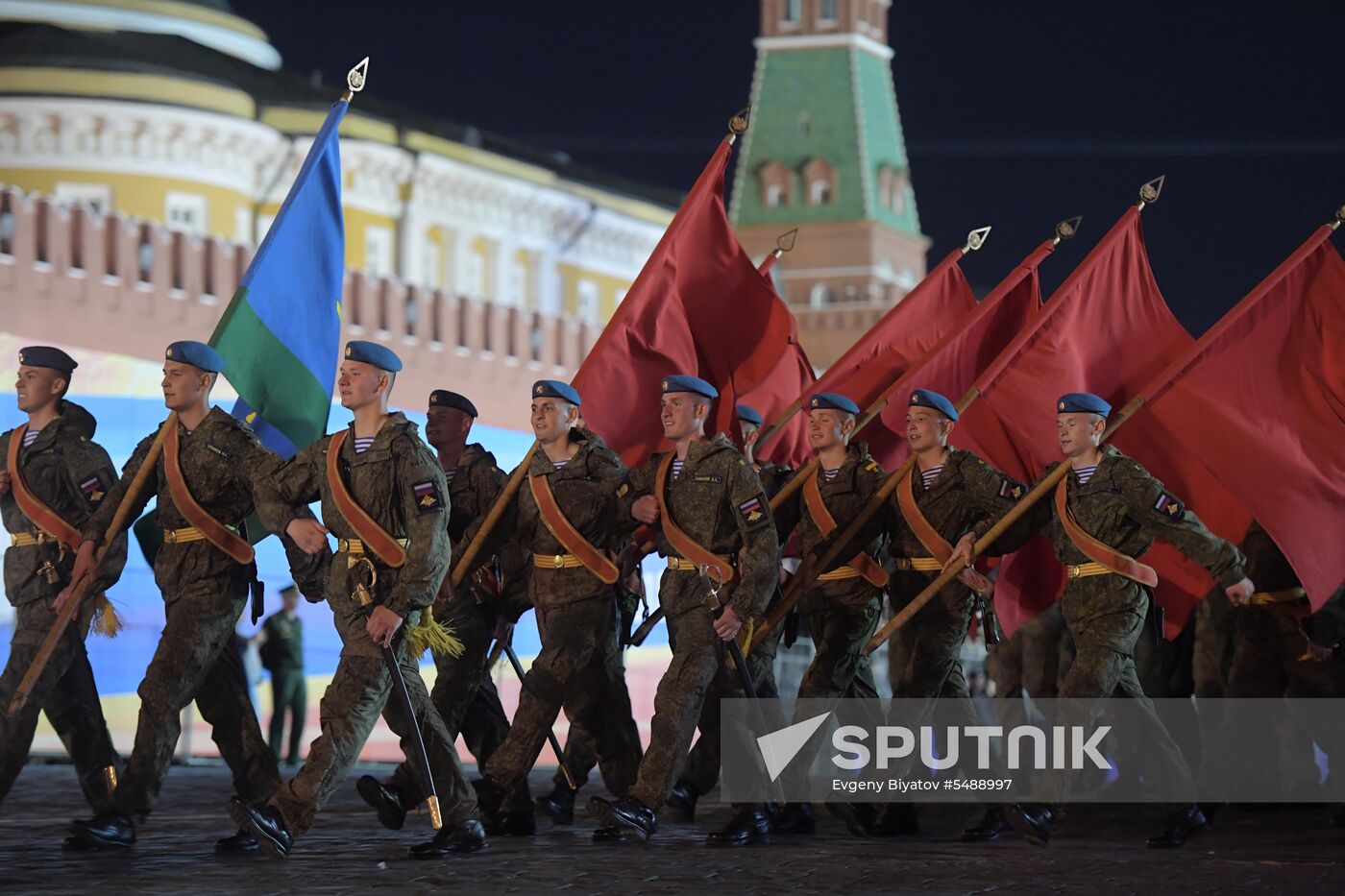 Night rehearsal of Victory Parade on Red Square