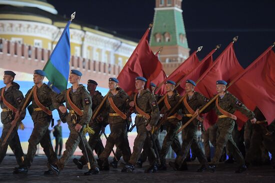 Night rehearsal of Victory Parade on Red Square