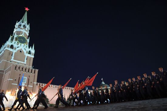 Night rehearsal of Victory Parade on Red Square