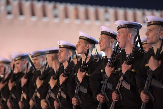 Night rehearsal of Victory Parade on Red Square