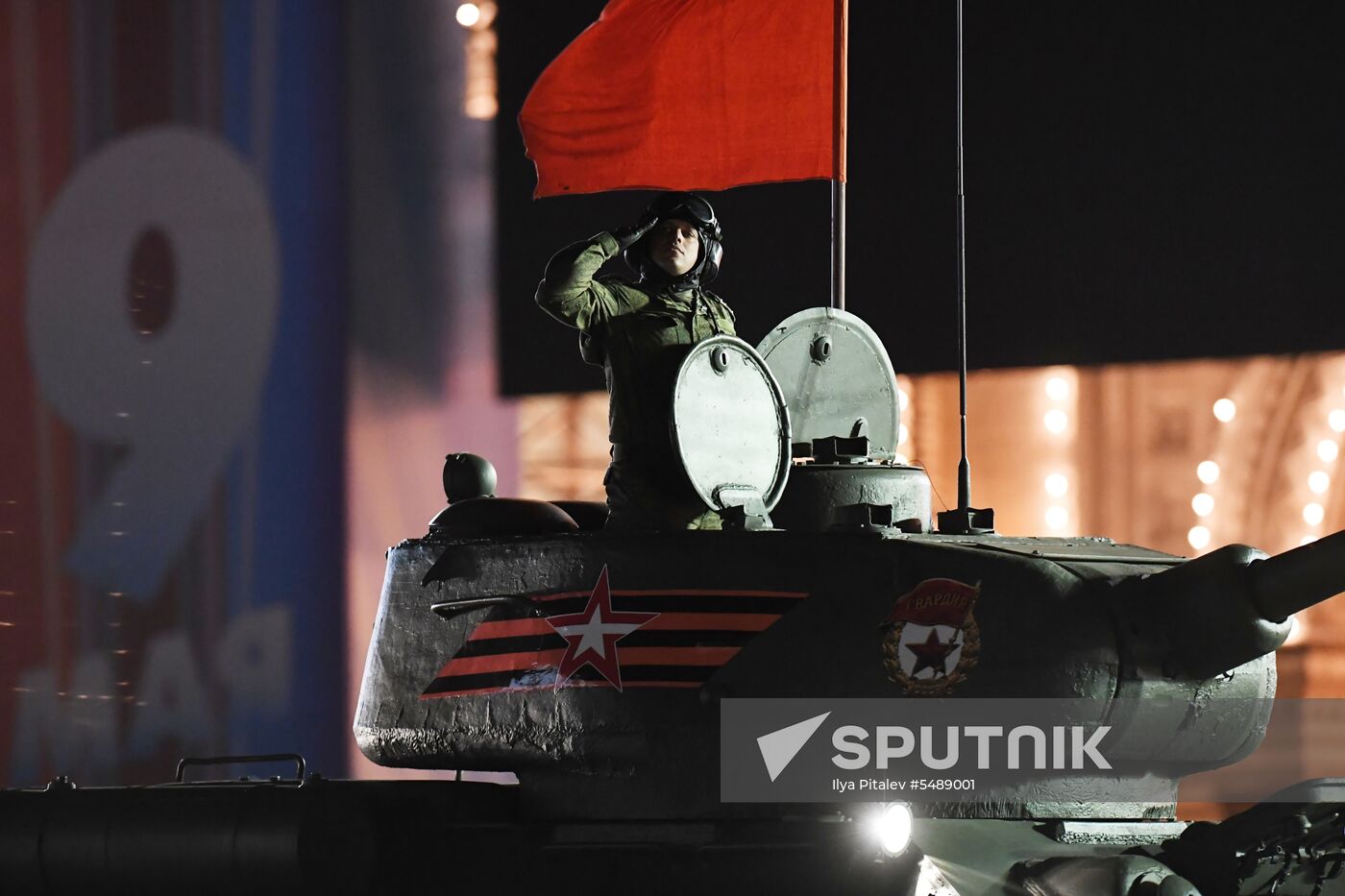 Night rehearsal of Victory Parade on Red Square