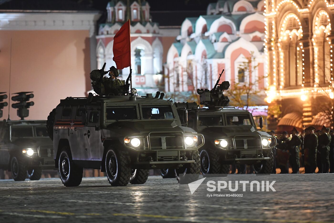 Night rehearsal of Victory Parade on Red Square