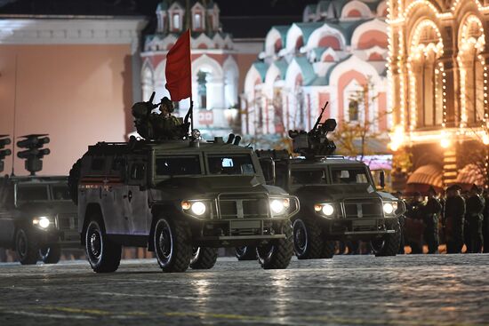 Night rehearsal of Victory Parade on Red Square
