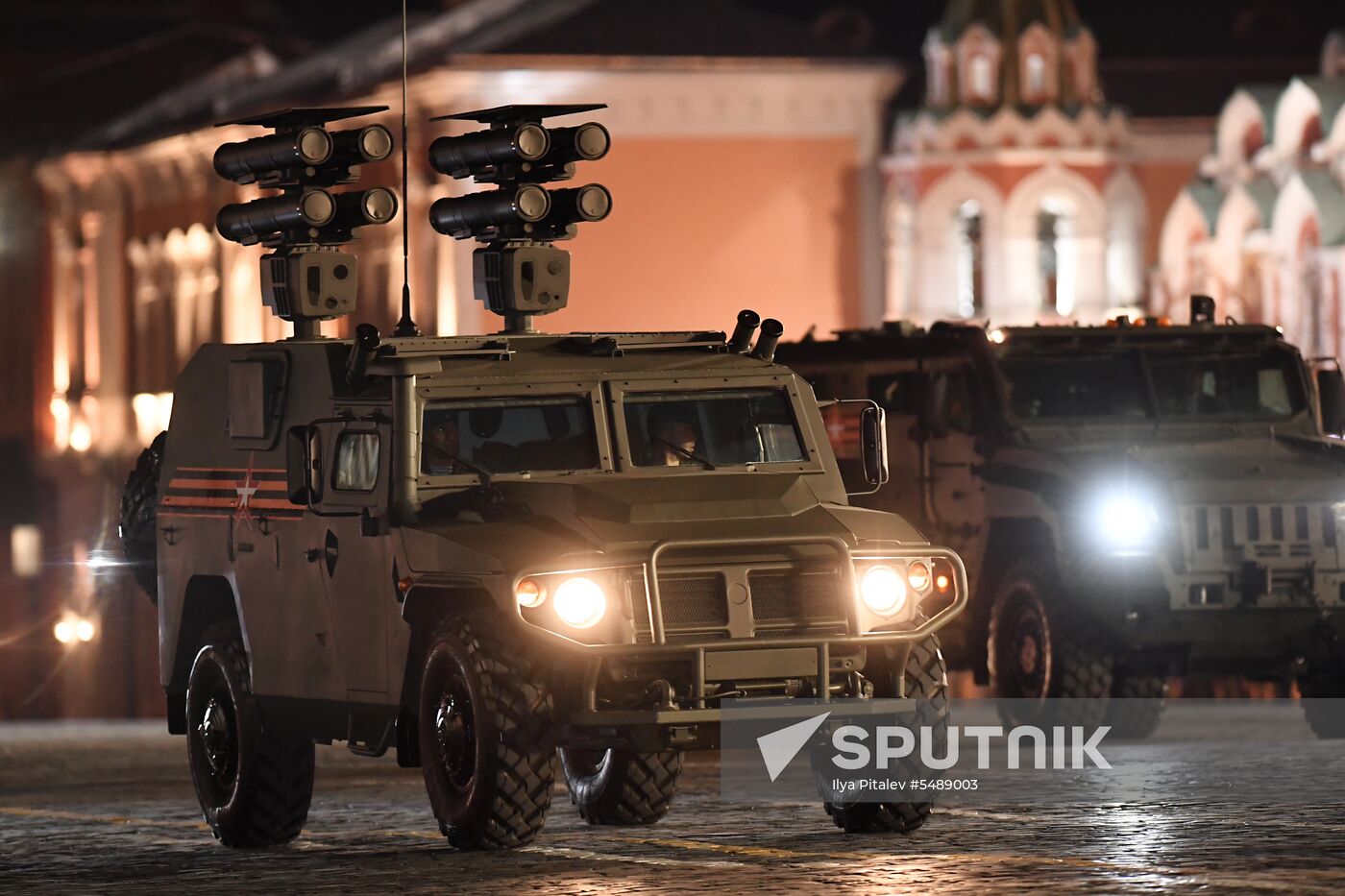 Night rehearsal of Victory Parade on Red Square