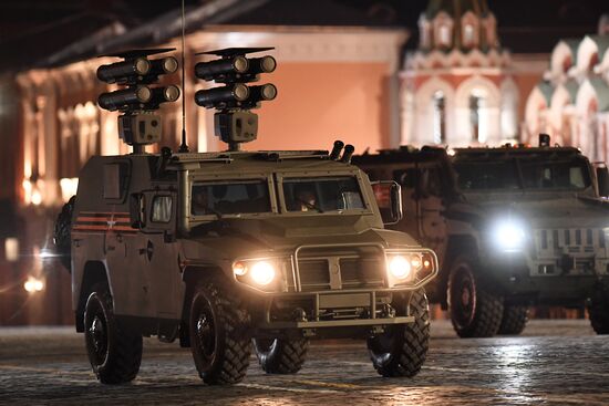 Night rehearsal of Victory Parade on Red Square