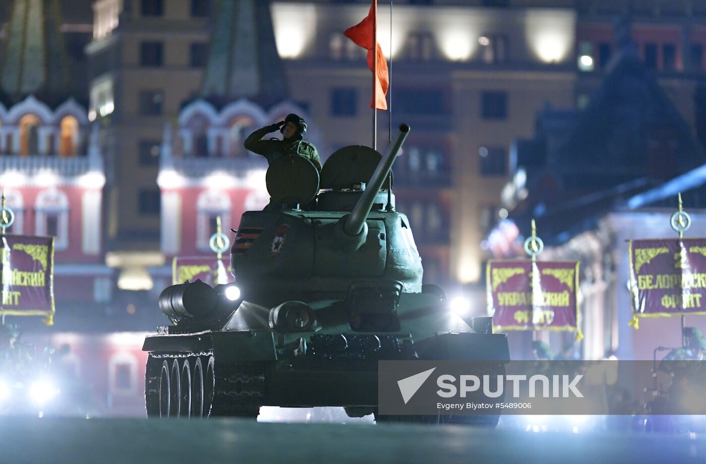 Night rehearsal of Victory Parade on Red Square