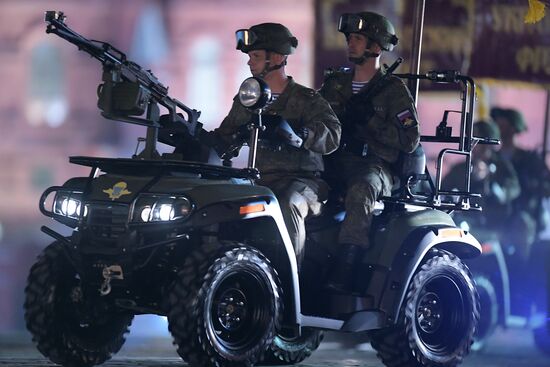 Night rehearsal of Victory Parade on Red Square