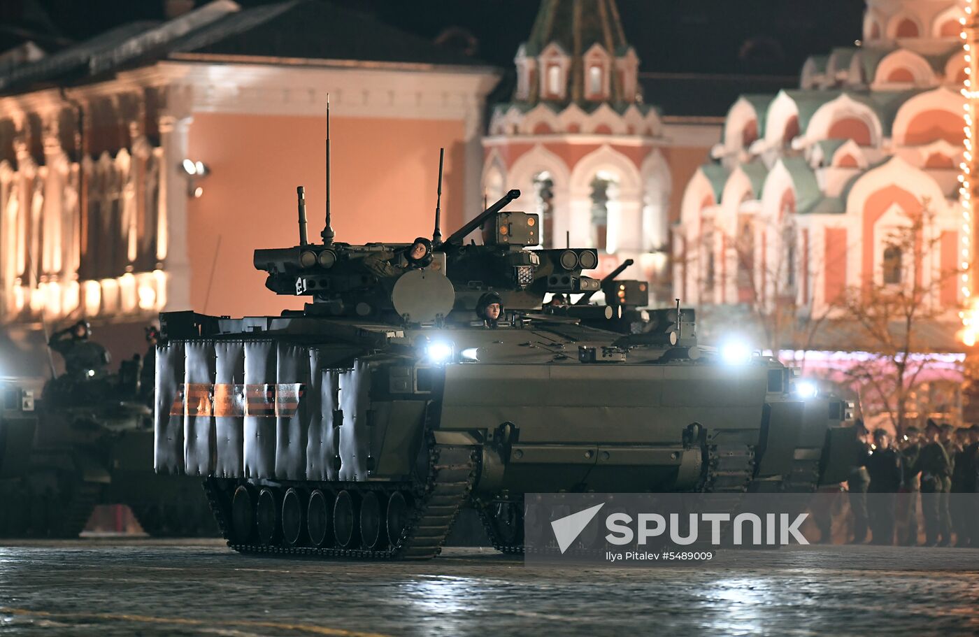 Night rehearsal of Victory Parade on Red Square