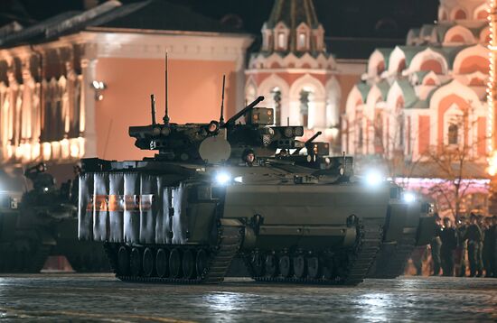 Night rehearsal of Victory Parade on Red Square